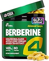 Vista 1 de Suplemento de Berberina HCL - Activador GLP-1 de triple fuerza con vinagre de sidra de manzana y extracto de té verde - Apoyo a la composición
