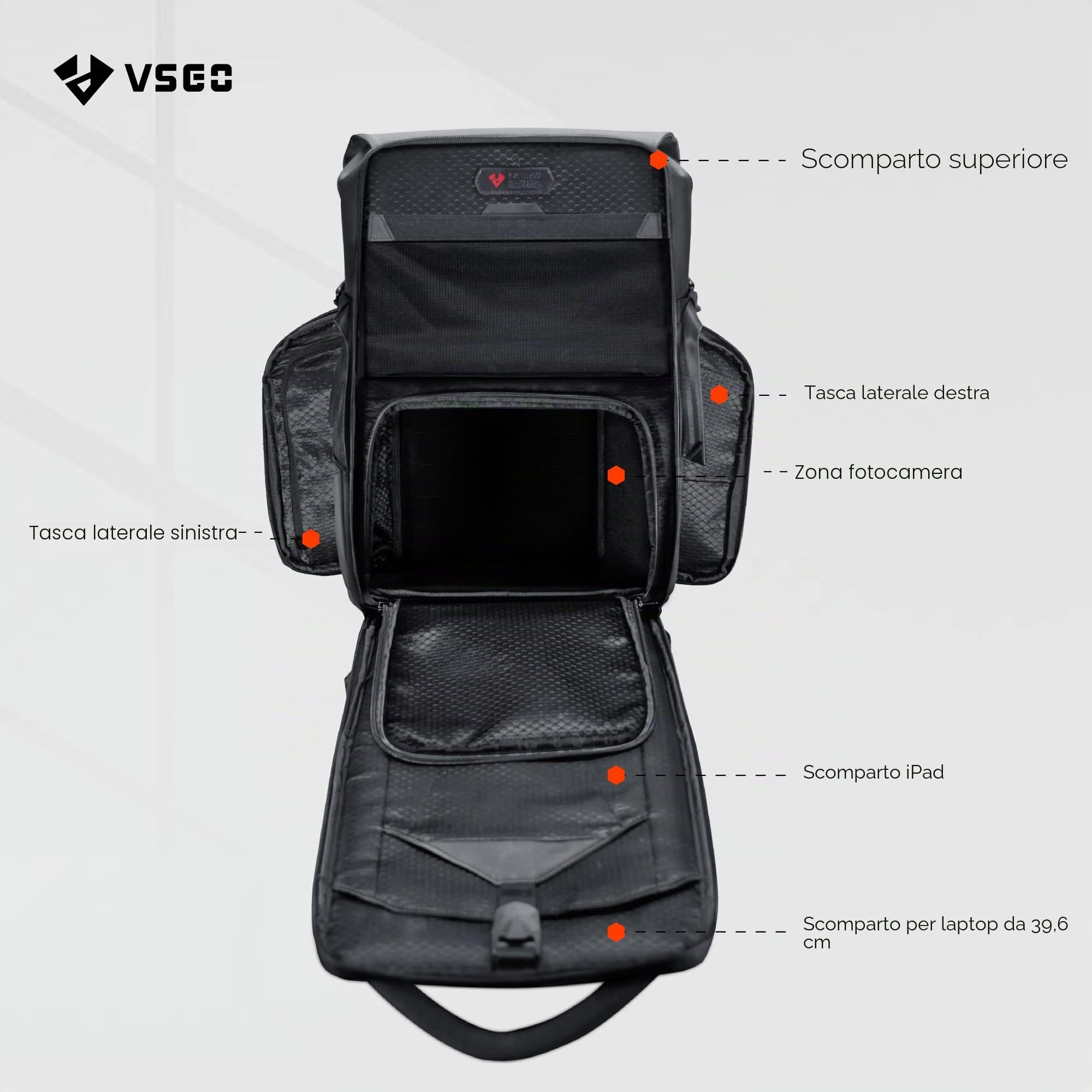 VSGO Zaino per fotocamera professionale DSLR/SLR 20L Zaino di grande capacità, compatibile per fotocamere Sony Canon Nikon