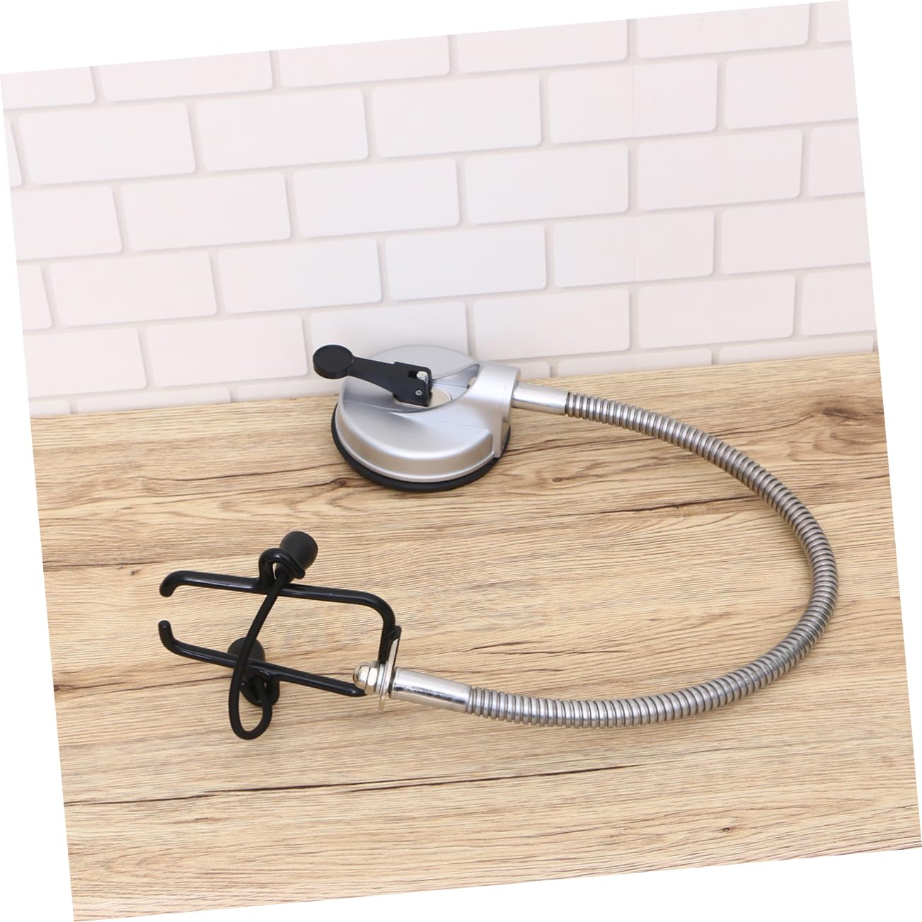 Supporto Asciugacapelli da Muro Regolabile Ventosa in Ferro | Argento, Portata Fino a 5kg, Installazione Semplice, per Bagno e Toilette