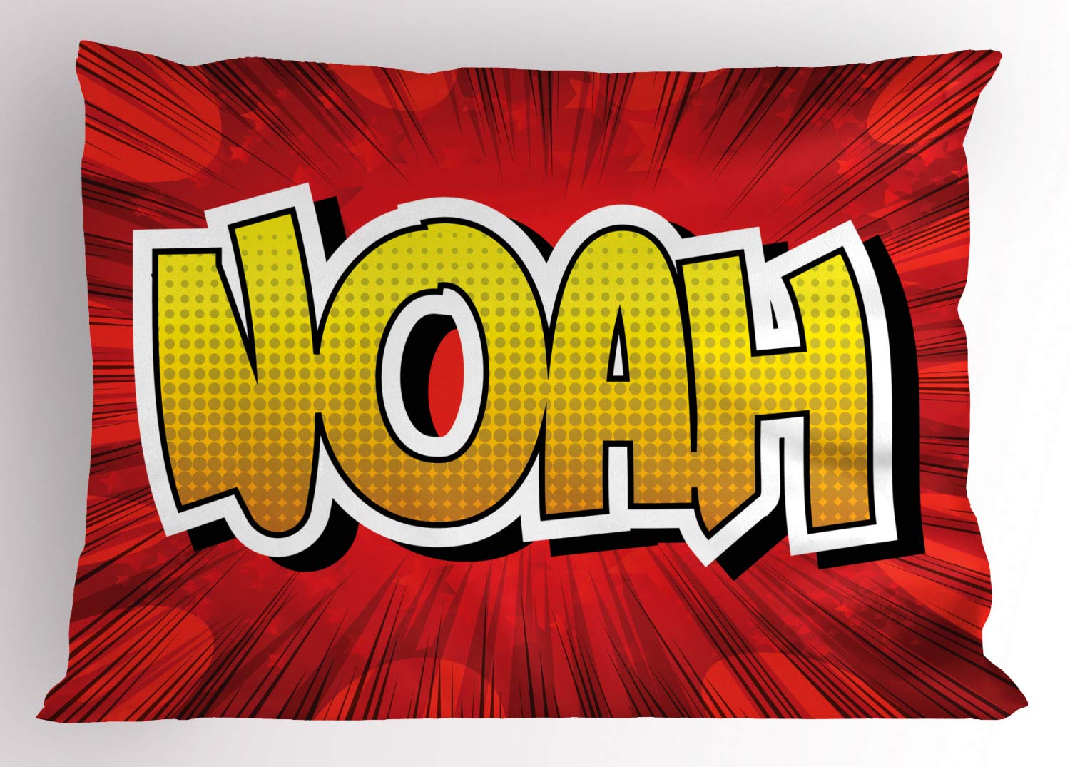 Ambesonne Name Pillow Sham Set of 2, Masculine Form Common Name with Teen Boys Comic Book Design Print, Quality Microfiber Bedding Item for All Seasons, 36