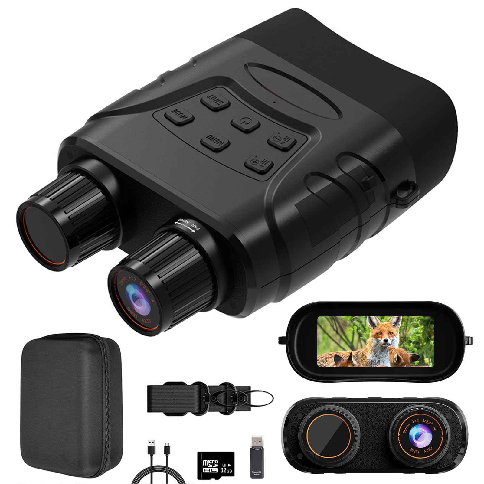 SUZLAZYR – Visore Notturno Tattico A Infrarossi Con Zoom 8x, Schermo 2,7″, Batteria 3000mAh E Custodia - 4