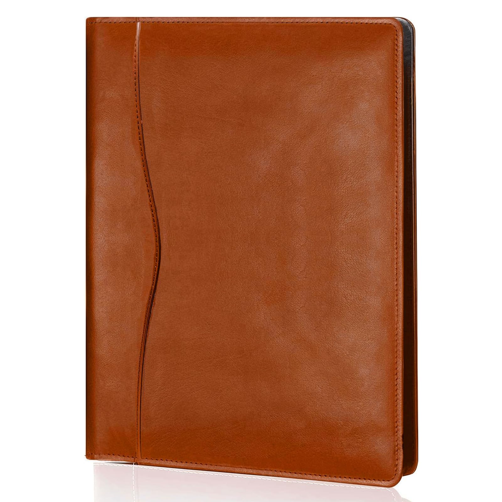 Leather Portfolio Folder Padfolio, Business Padfolio Organizer Document Planner Portfolio Binder Storage Pocket for Legal Pad Holder Paperwork Phone