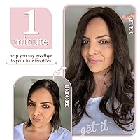 Vista 7 de PANEWAY - Pelucas de 9x9 pulgadas para cuero cabelludo para mujeres - Base grande de cabello humano real para cabello delgado o pérdida de cabello