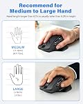 E-YOOSO Bluetooth&Wireless Mouse for Medium to Large Hand,Ergonomic Thumb/Pinky Finger Rest,5-Level 4800 DPI, 18-Months Battery Life,Cordless Witeless Mice for Laptop,Computer,MacBook,Chromebook,PC