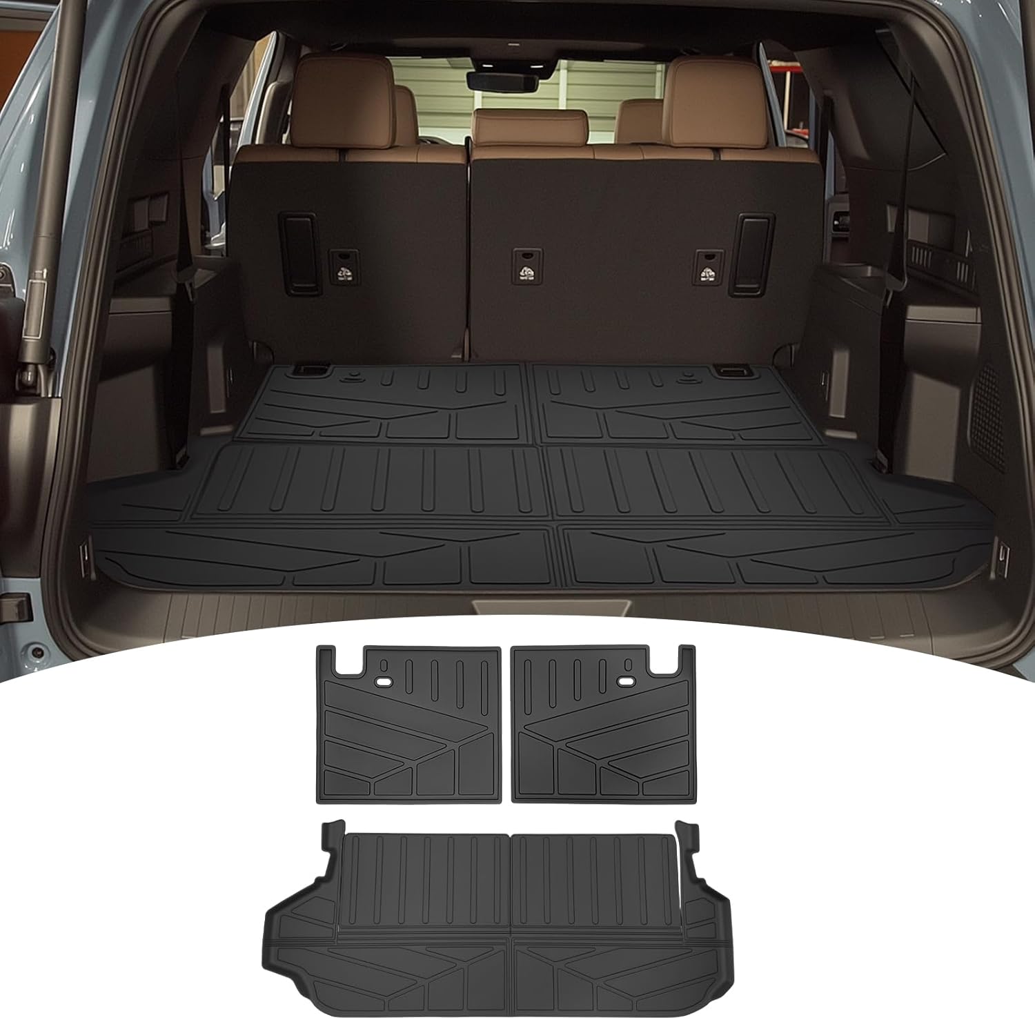 Cargo Liners for 2025 2026 Toyota 4Runner 7 Seats Gas, Trunk Mat with 3rd Row Seat Back Cover All Weather Rear Cargo Mat Backrest Protector Accessories (Not for Hybrid EV&i-Force MAX)