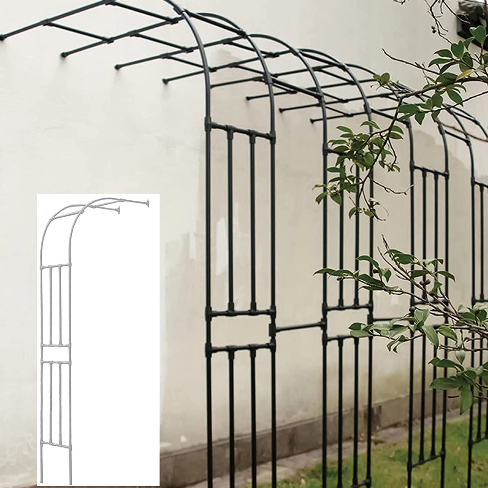 Odporny na warunki atmosferyczne łuk ogrodowy - elegancka altana kratowa do roślin pnących, winorośli i kwiatów - idealna dekoracja zewnętrzna do projektowania ogrodu i poprawy krajobrazu, trwała i