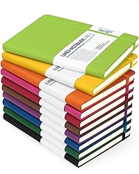Dynta Hardcover Journal Notebooks, 10 Packs A5 Lined Journals Bulk for Writing 200 Pages/100Sheets, 8.4 x 5.8 inch, 10 Colors Classic Ruled Notebook for Work/Travel/College/Note Taking