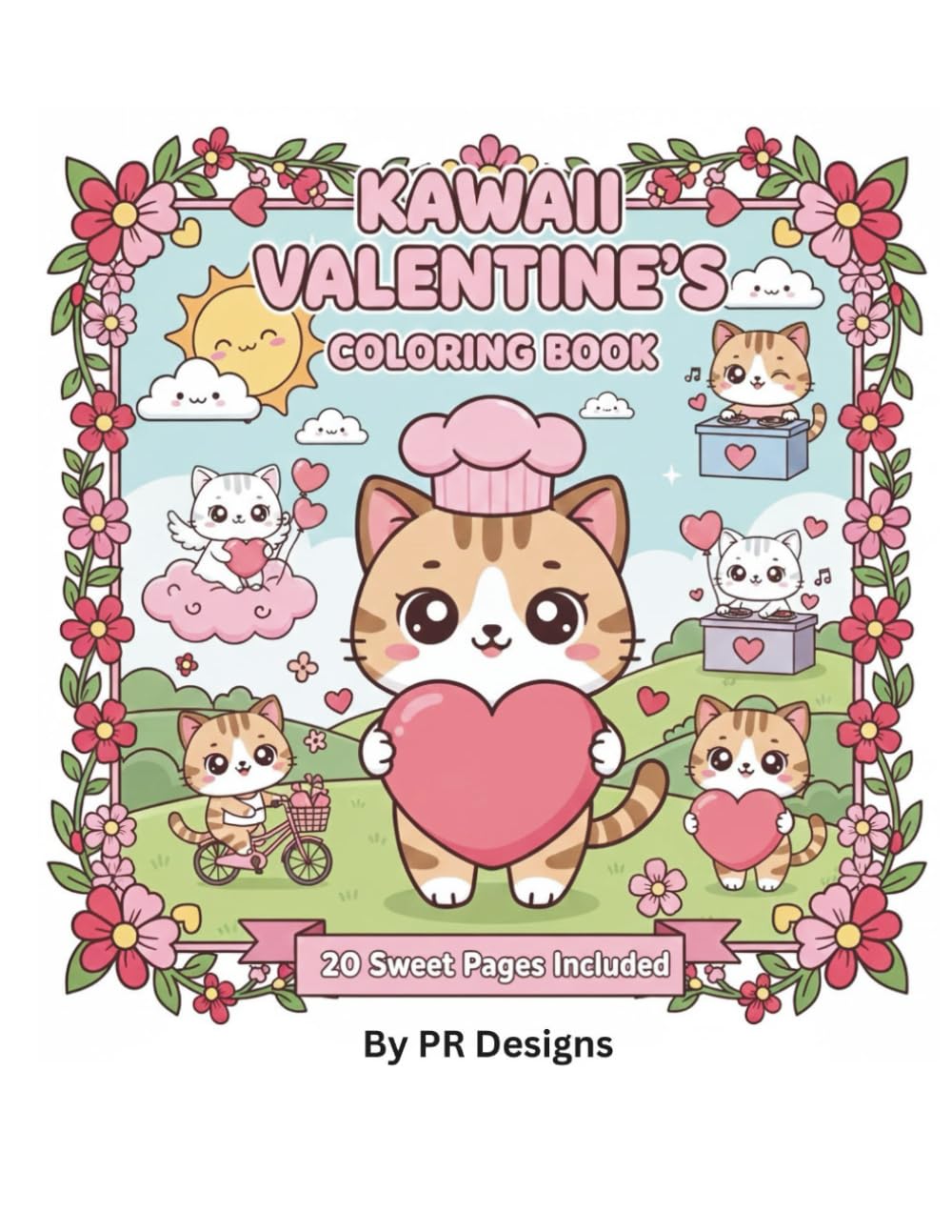 Kawaii Valentine's Coloring Book