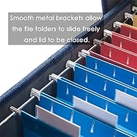 Vista 4 de PRANDOM Caja organizadora de archivos, juego de 1 carpeta plegable decorativa de lino para almacenamiento de archivos colgantes con tapas, gabinete