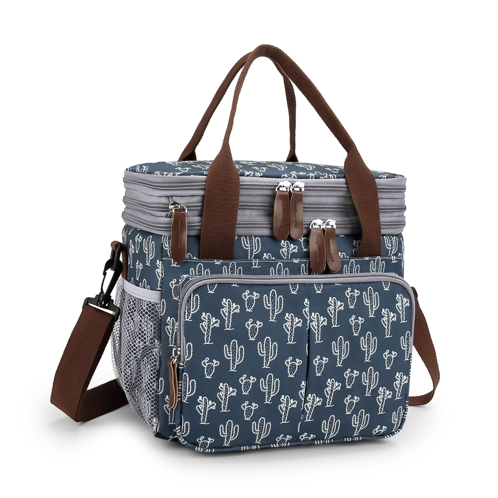 MOV COMPRA Lunch Bag for Women Men Double Deck Expandable Lunch Box Large Lunch Bags Leakproof Lunch Box