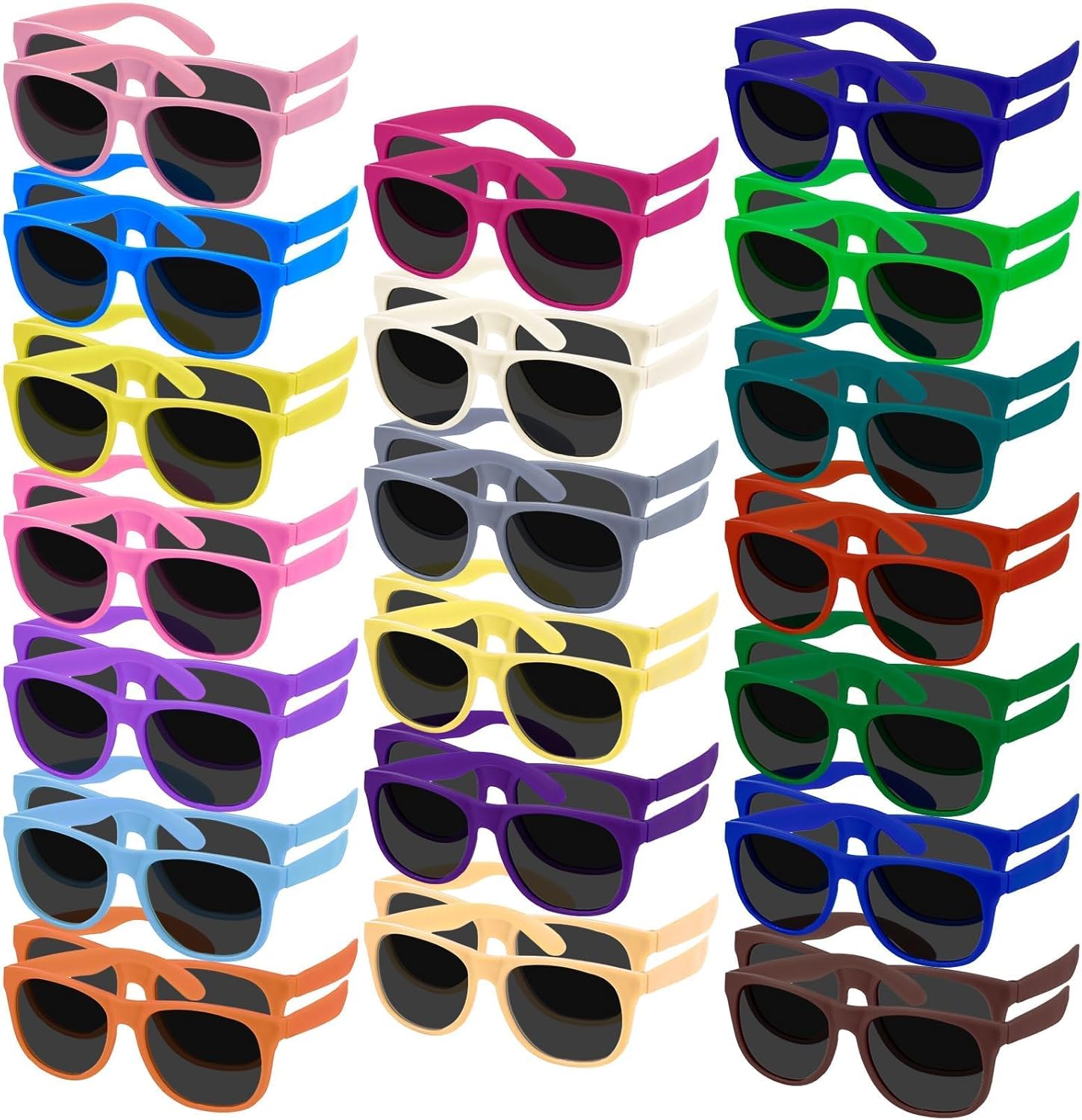 60/120 Pairs 20 Colors Neon Color Sunglasses, Party Favor Sunglasses Bulk for Adults Party Wedding Music Festival