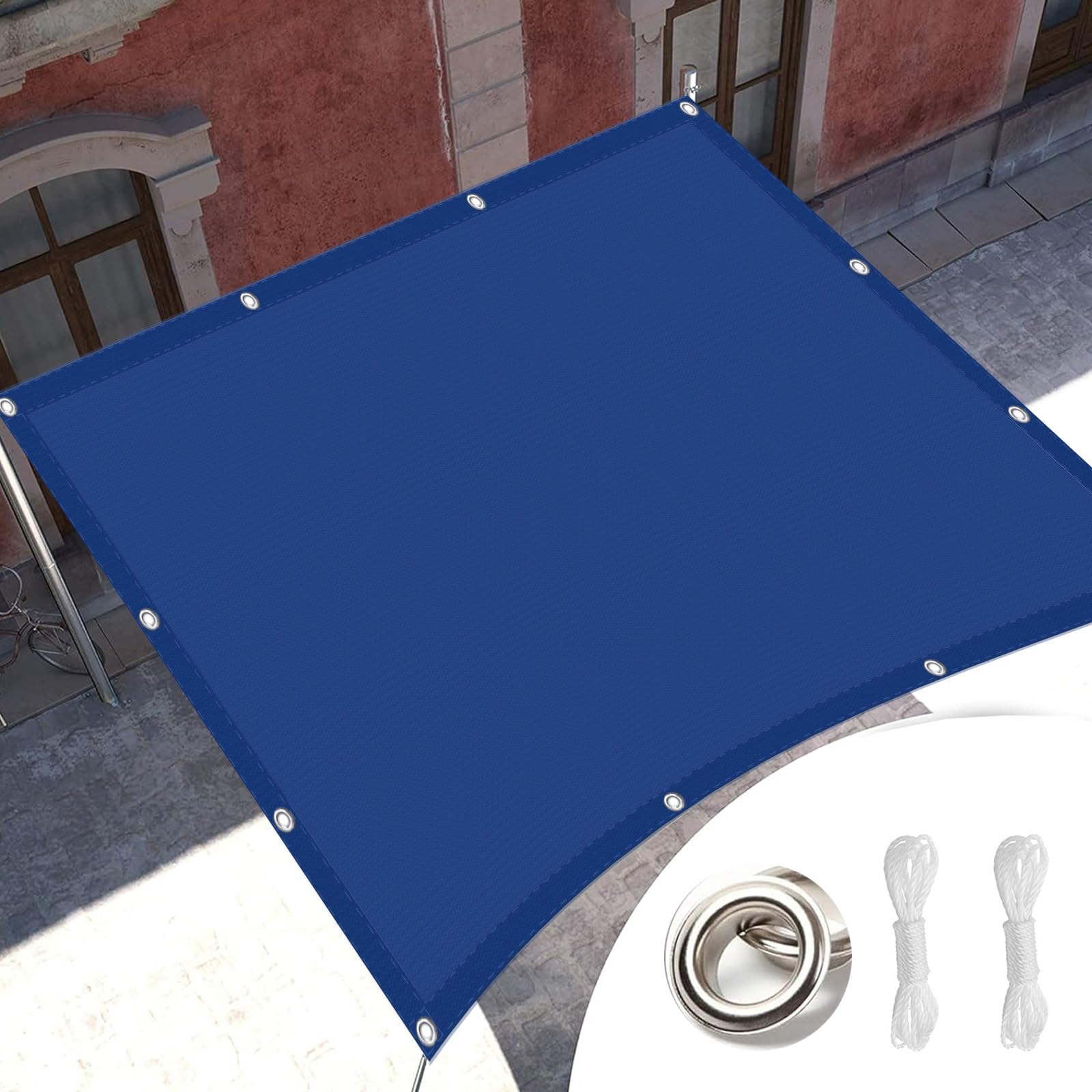 Voile d'ombrage rectangulaire 1.8x3.4 m filet protection solaire