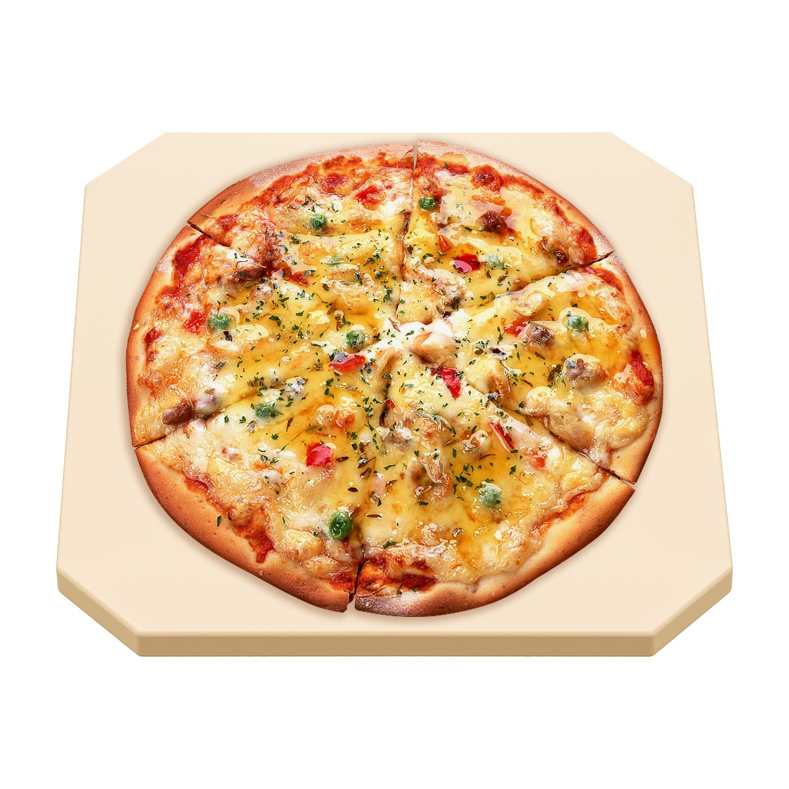 Square Pizza Stone Heavy Duty Cordierite Bread Stone For Oven Baking & Grill Baking,Thermal Shock Resistant, Extra Large Size 14.5"x14.5"x0.9",9.6 lbs