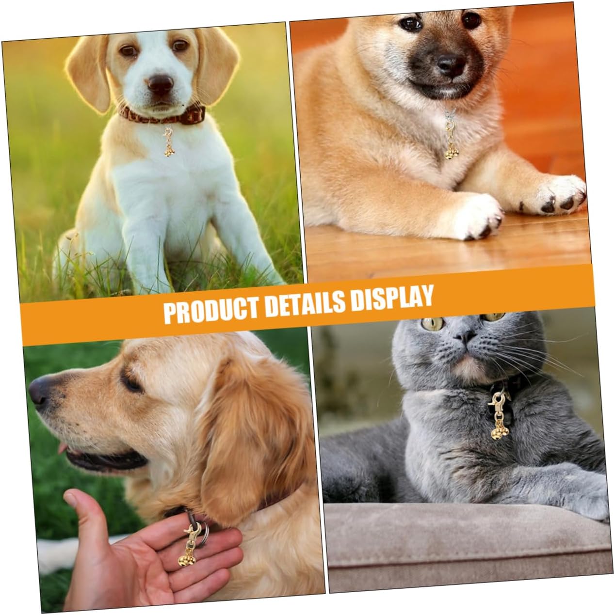 SUPVOX 2Pcs Copper Cat Bell for Dog Collar Small Metal Training Bell Charms PET Pendant Accessories for Dogs and Cats