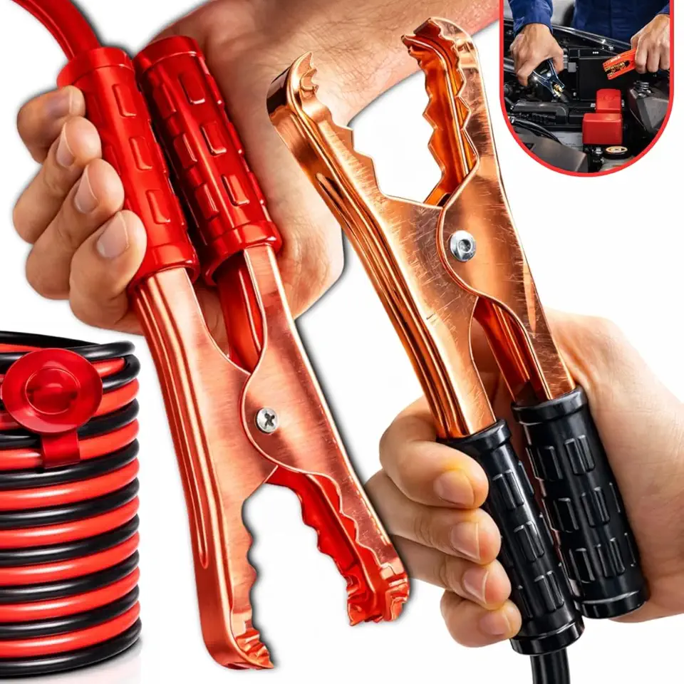 Cabo de Chupeta 1200A 3 Metros 12mm com Bolsa Reforçada para Carros, Caminhonetes, SUVs e Motos – Alta Potência e Confiabilidade em Emergências Automotivas
