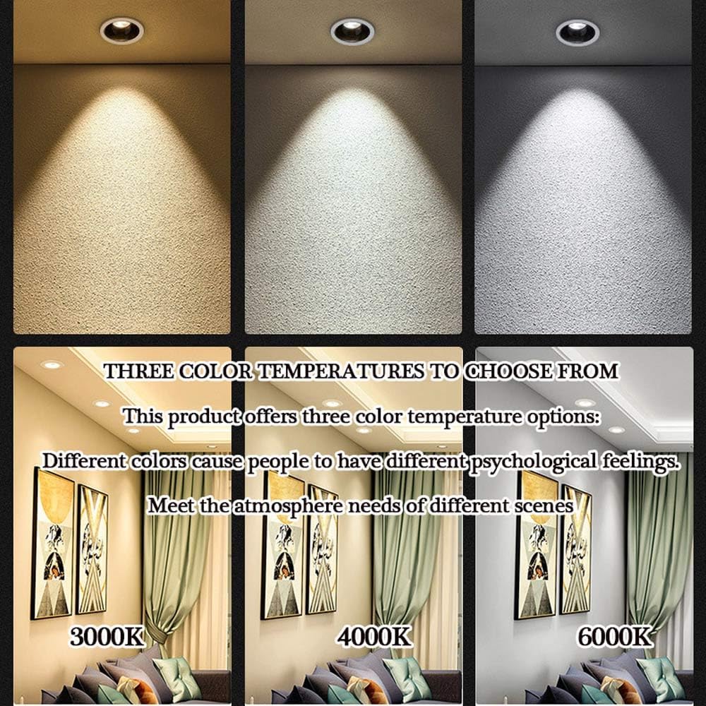 USMJQVZ 2 Pack White LED Recessed Ceiling Light 4.5 Inch 5.5Inch 6.3 Inch Recessed Lighting Housing Trim Kits 10W,20W,30W High Brightness LED Recessed Lighting for Home Improved