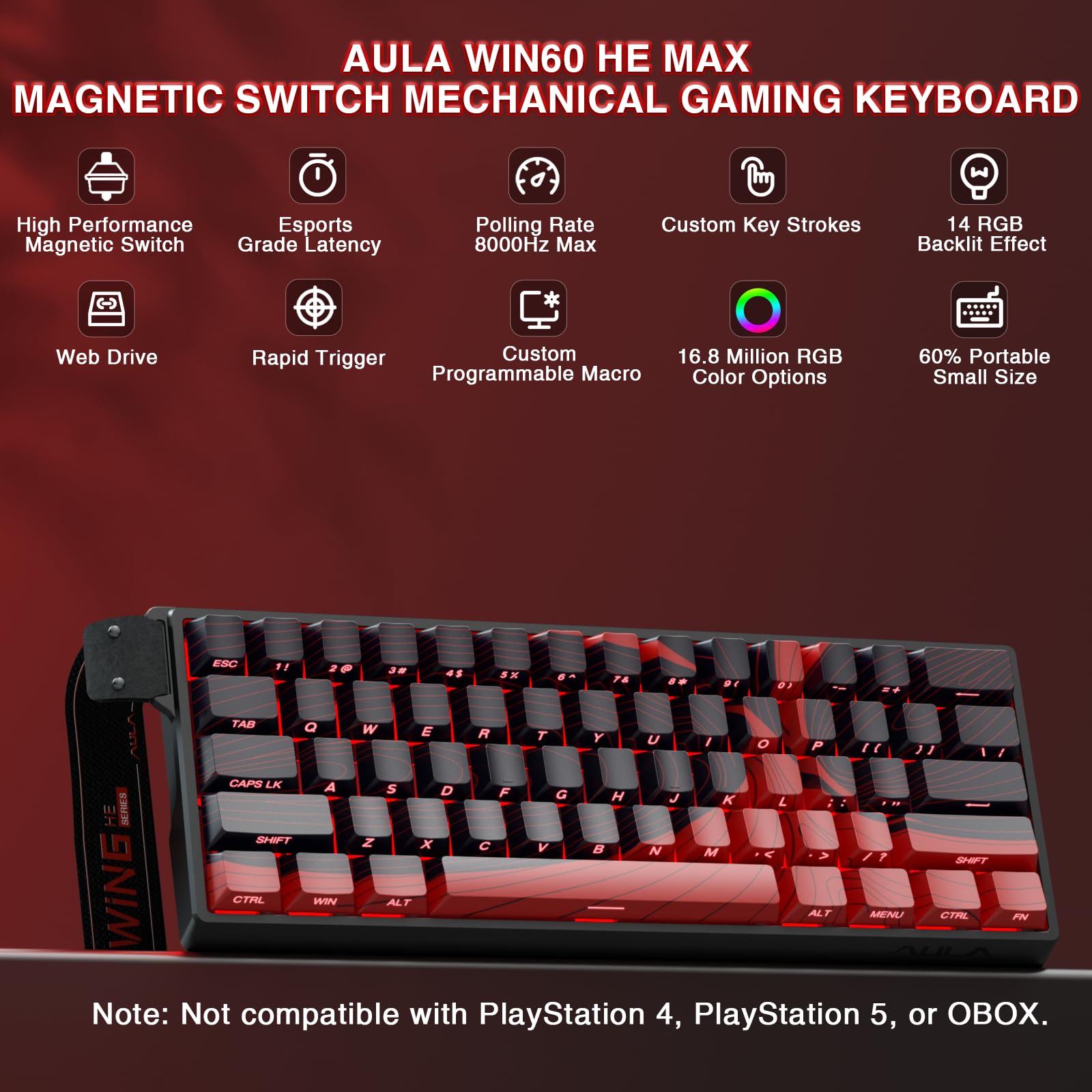 Amazon.com: AULA WIN60 HE MAX - Teclado mecánico para juegos del