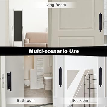 Piriuuo 4 Pack Adhesive Cabinet Handles Pulls, Self Stick Door Handles ABS Plastic Pulls Push Peel and Stick Pull Helper Drawer Pulls Wardrobe Handle Furniture Handles, Black