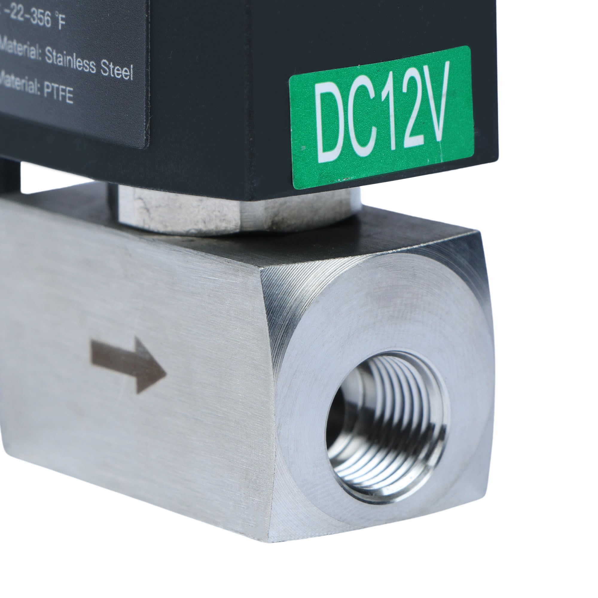 U.S. Solid Válvula Solenoide de Alta Presión - 1/4" 60 Bar Acero Inoxidable 12V DC, Alta Temperatura, Electroválvula Solenoide, -30-180 ℃