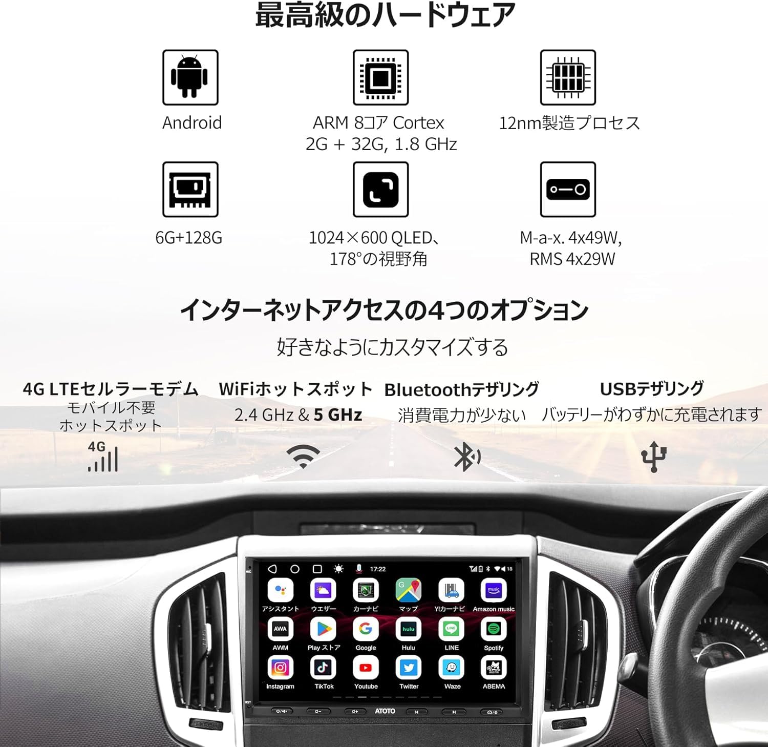 Amazon.co.jp: ATOTO S8 Ultra 最新 7インチQLED ディスプレイ