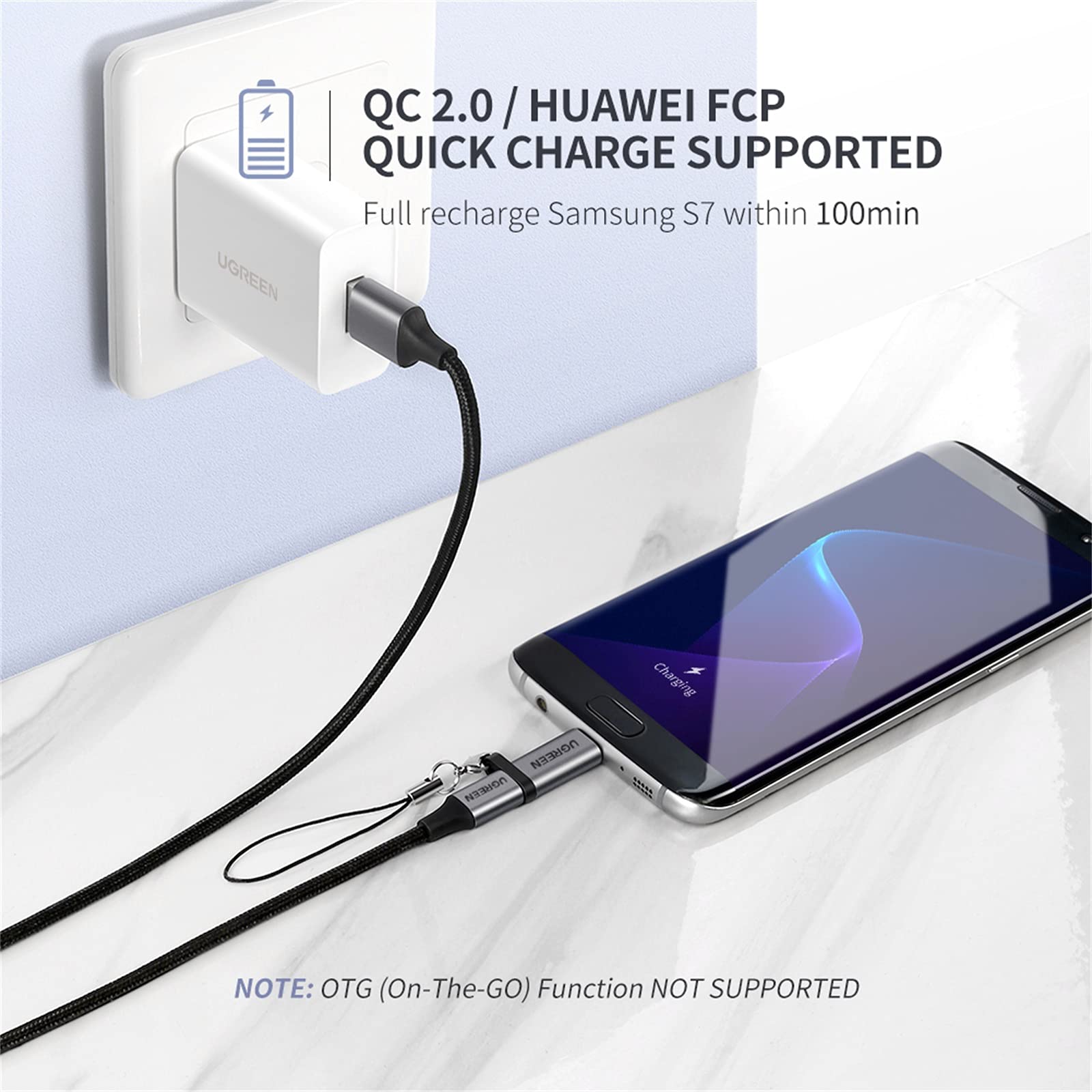 UGREEN Micro USB Adapter USB C na Micro USB, obudowa aluminiowa, 2 sztuki.