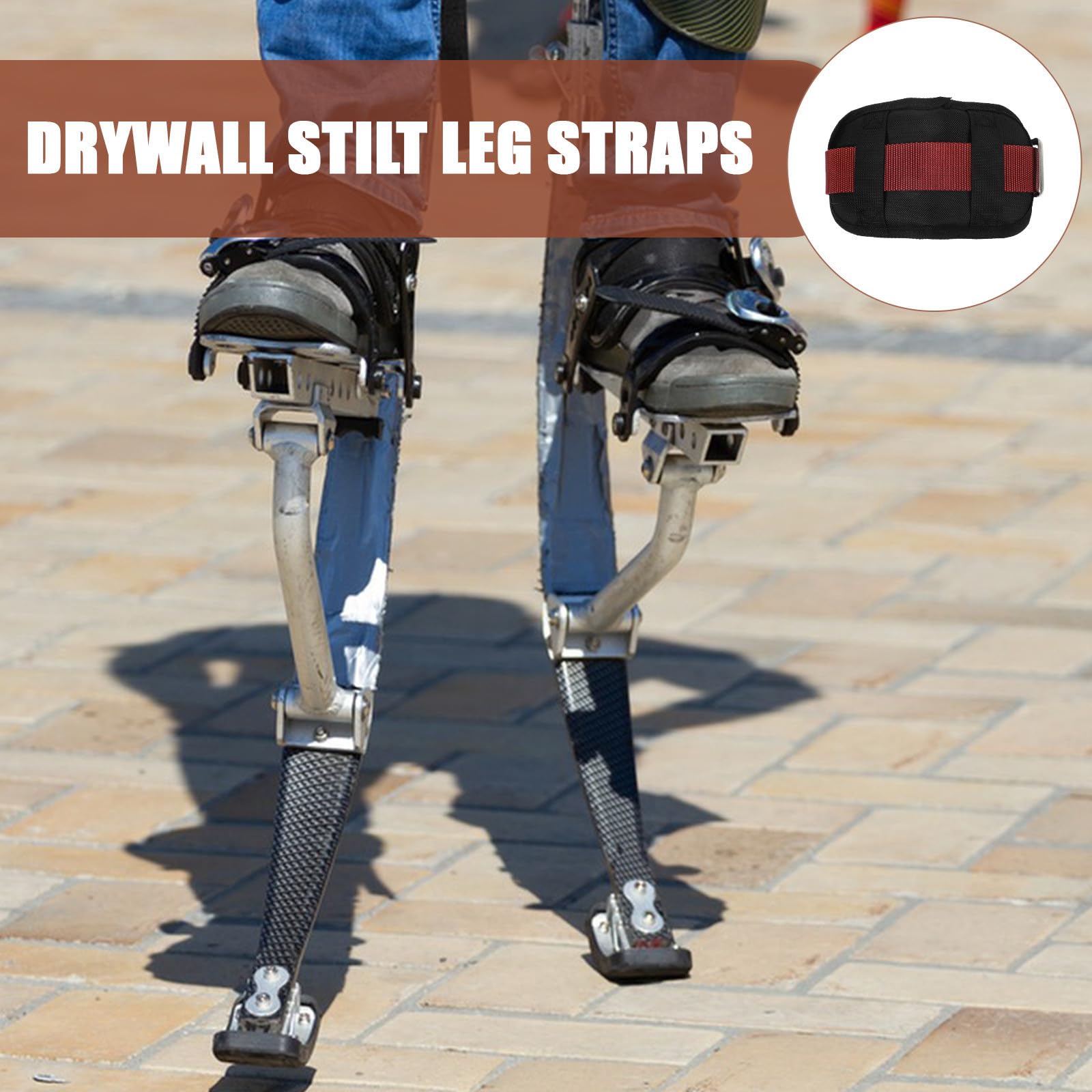 UPKOCH de Correas Ergonómicas y Almohadillas Material de Tela y Metal 2 Juegos Resistentes y Ajustables para Zancos de Yesero para Trabajos de Construcción