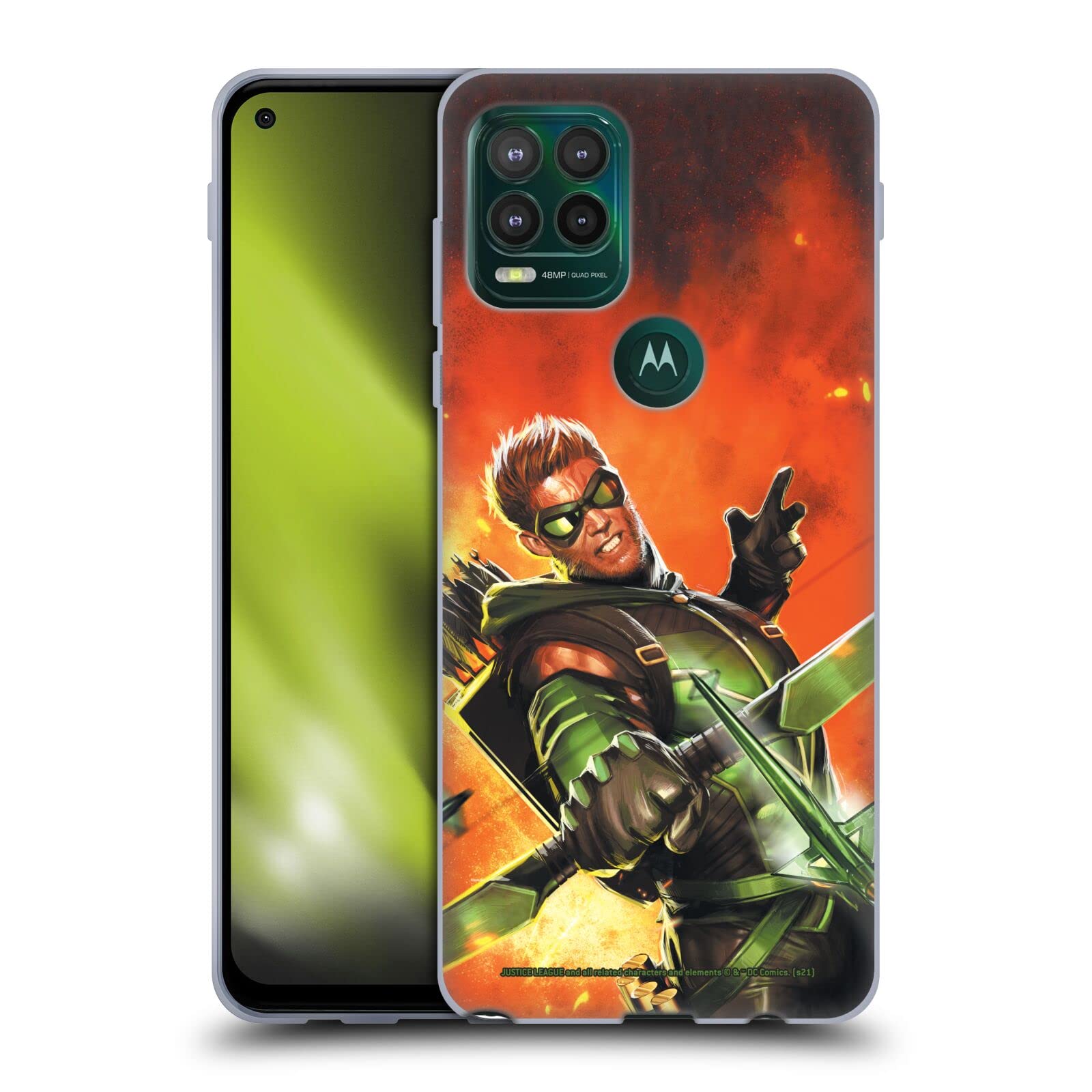 Head Case Designs Officially Licensed Justice League DC Comics New 52 Vol. 1 Green Arrow Comic Art Soft Gel Case Compatible with Motorola Moto G Stylus 5G 2021