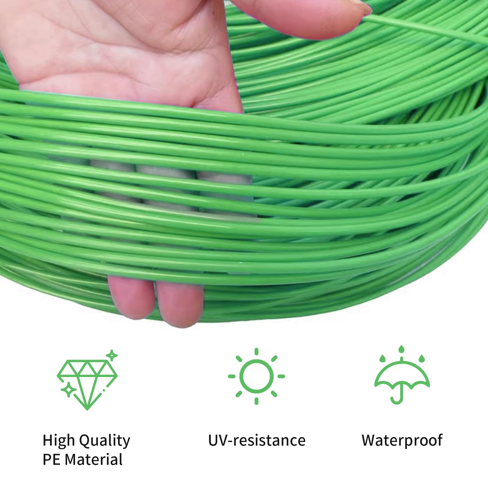 Materiale intrecciato, diametro 3,5 – 4,1 mm, cavo rotondo, in rattan sintetico, impermeabile, rotolo da 500 g = 75 m, materiale intrecciato per lavori a maglia, rattan fatto a mano (verde)
