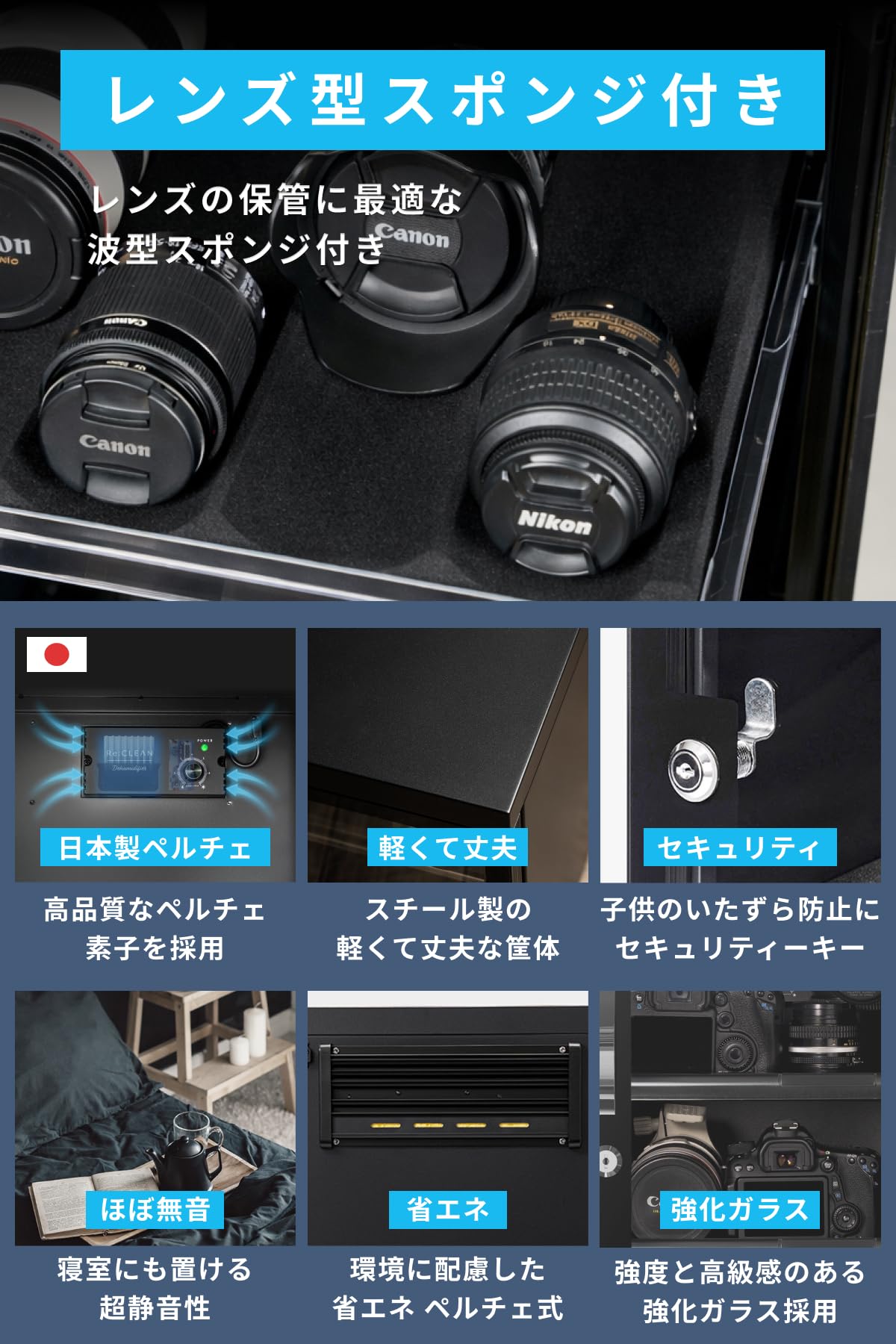Amazon | リクリーン 防湿庫 50L 日本製ペルチェ採用 ドライボックス