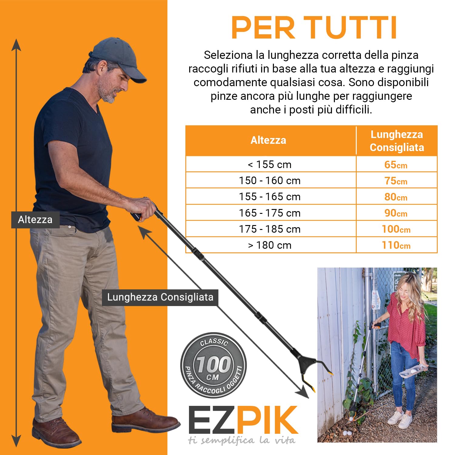 Pinza Magnetiche 100cm per Afferrare Oggetti Difficili da Raggiungere per Anziani e Disabili – Raccogli Foglie da Giardino con Calamita Telescopica – Bastone Telescopico per Rifiuti [Pacco da 1, Nero]