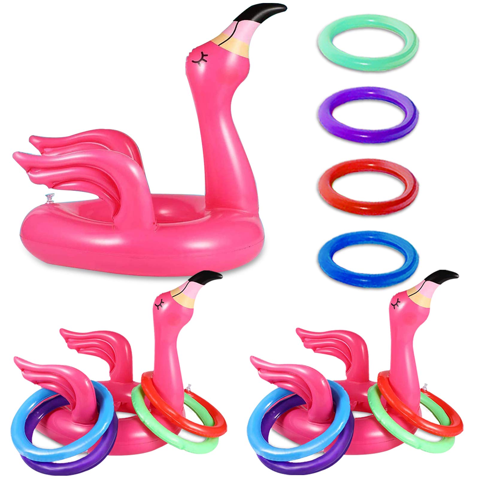 Buy iGeeKid 15 Set Inflatable Flamingo Ring Toss Pool Game Swimming