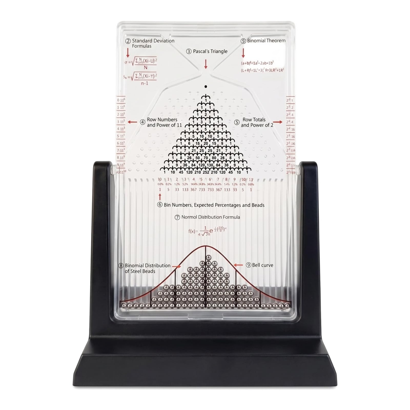 Desk Galton Board Bell Curve Wahrscheinlichkeit Lehrmodell für Physiklabor