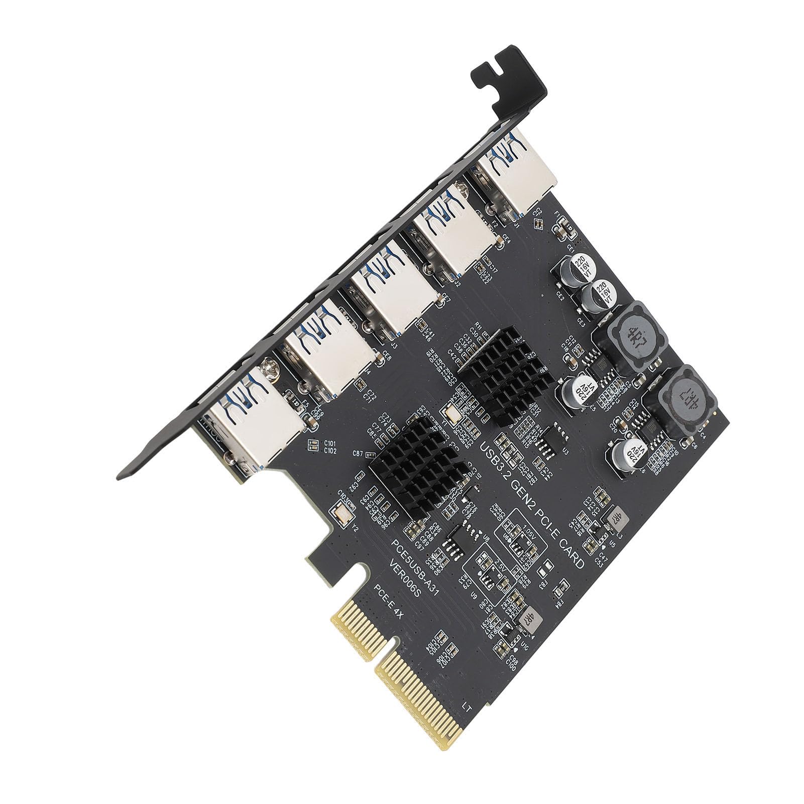 Garsent Scheda di Espansione USB 3.2 Gen 2 Scheda Adattatore PCIe 4X A 5 Porte 10 Gbps Tipo A per 7 10 11, Chip ASM3142, Trasferimento Dati Veloce