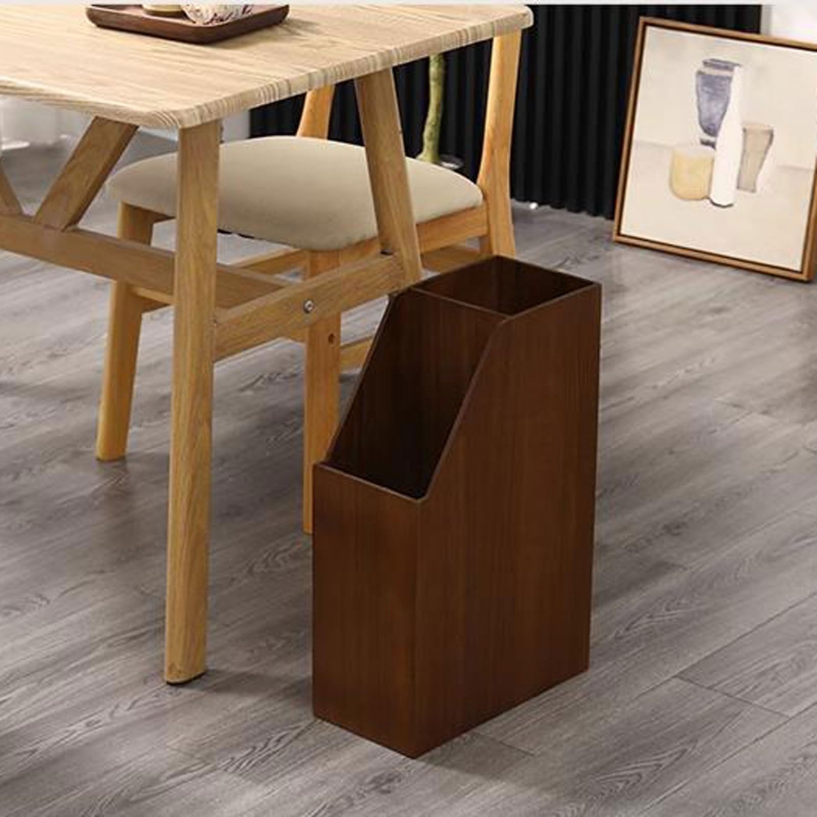 Dwuwarstwowy drewniany stojak na parasole niezależne wsparcie dla uchwytu laski do wejścia do domu biura - elegancki design natury