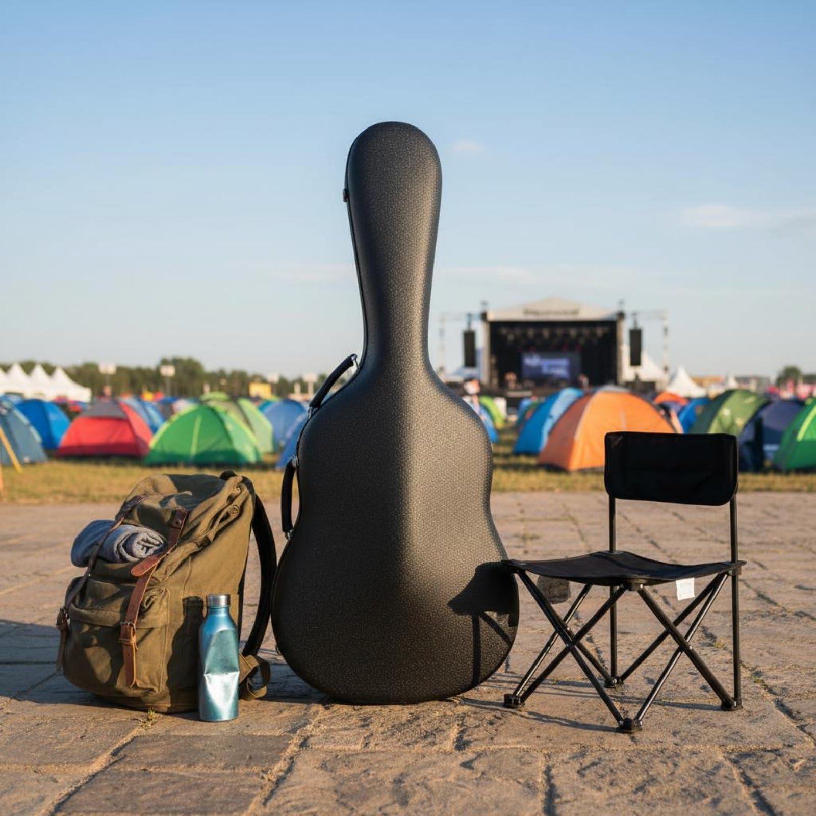 Qianly Custodia Rigida per Chitarra Antiurto Zaino Custodia per Chitarra Portatile Borsa da Trasporto per Musicisti Itineranti, Motivo Onda 39 Pollici