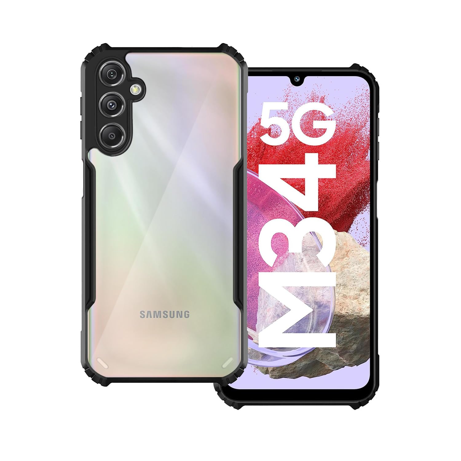 Plus 360 Degree Protection Black Border Back Cover for Samsung Galaxy M34 5G (B0CDH7YD9L) Amazon Price History, Amazon Price Tracker