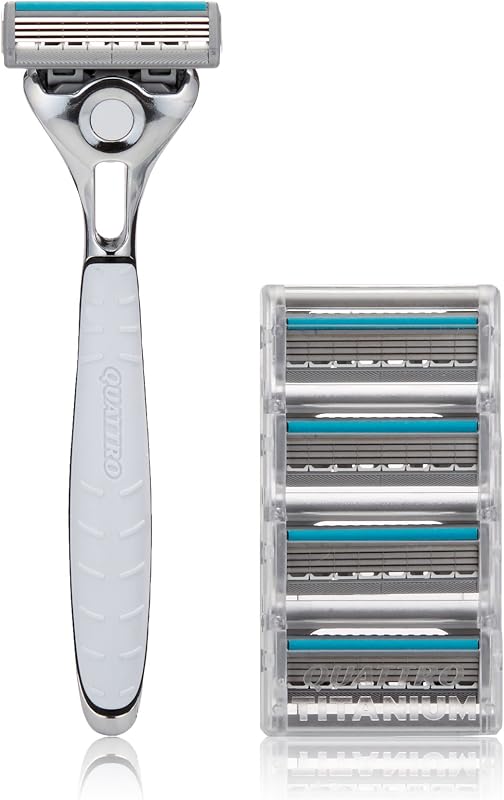 Kit inicial de barbear Schick Titanium para homens com aparelho e 5 cartuchos