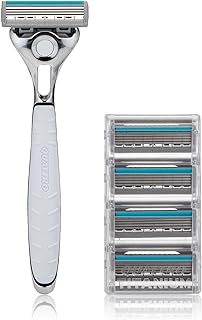 Schick Quattro Titanium Shaving Starter Gift Set for Men with 1 – Quattro Titanium Razor for Men and 4 – Quattro Titanium Razor Blade Refills for Men