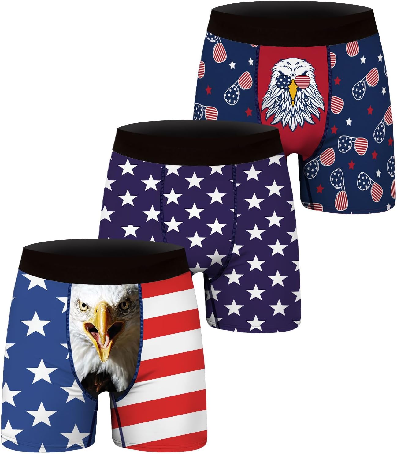 ANGEL CITIZ 1 or 3 Pack Men's Novelty Boxer Briefs Funny Boxer Shorts Hilarious Gag Gifts Christmas Underwear for Men No Fly