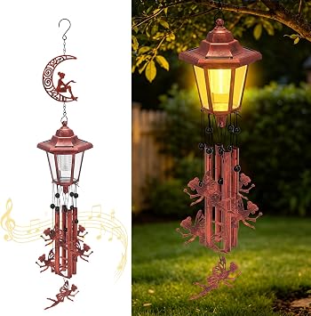 Solar Wind Chimes for Outside, 33.5" Large Solar Moon Fairy Wind Chimes, Gifts for Women Mom Grandma Wife Neighbor, Waterproof Metal Solars Chimes Decorations for Outdoor Garden Window Yard Porch