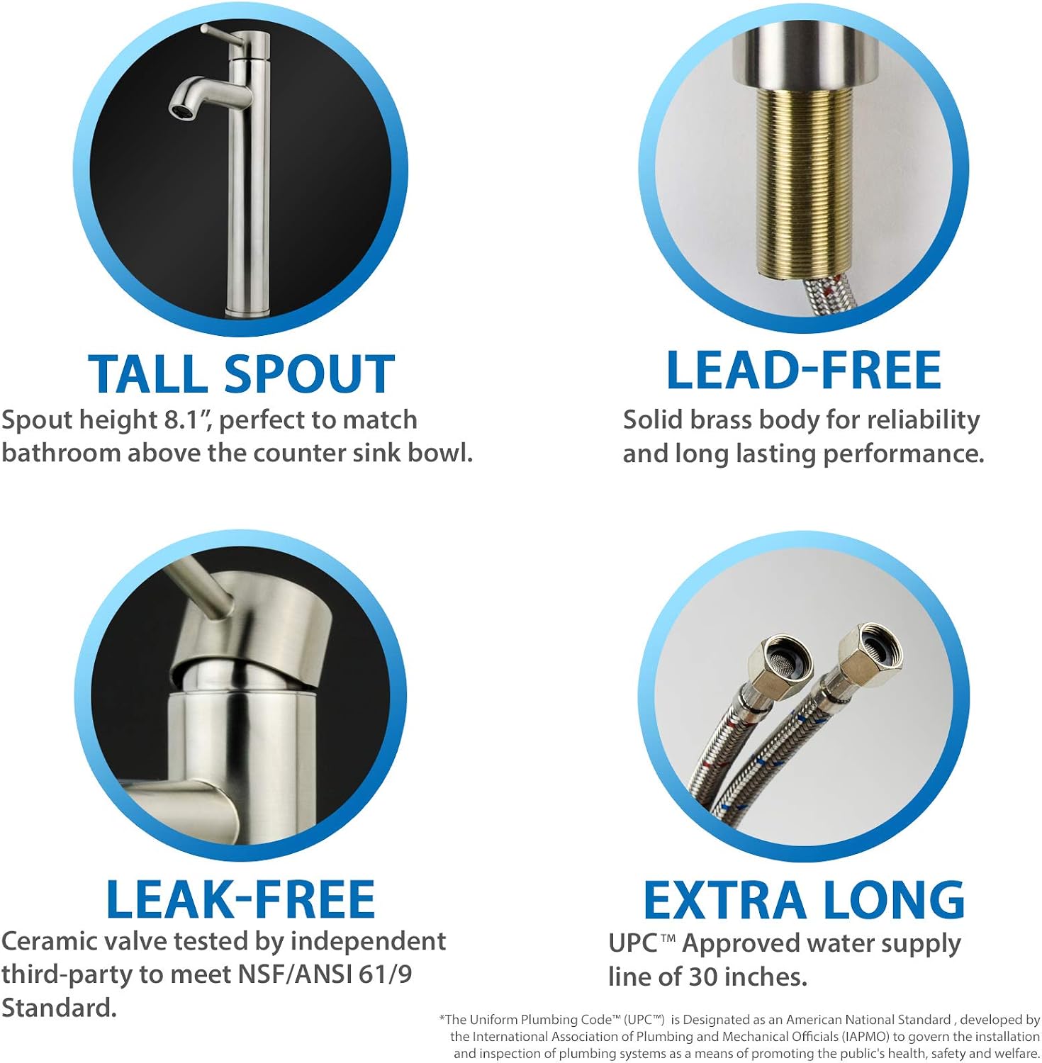 Flash Sale iSpring L8114BN Lead-Free Single Hole Bathroom Faucet with Sleek Modern Design for Vanity Sink, Brushed Nickel