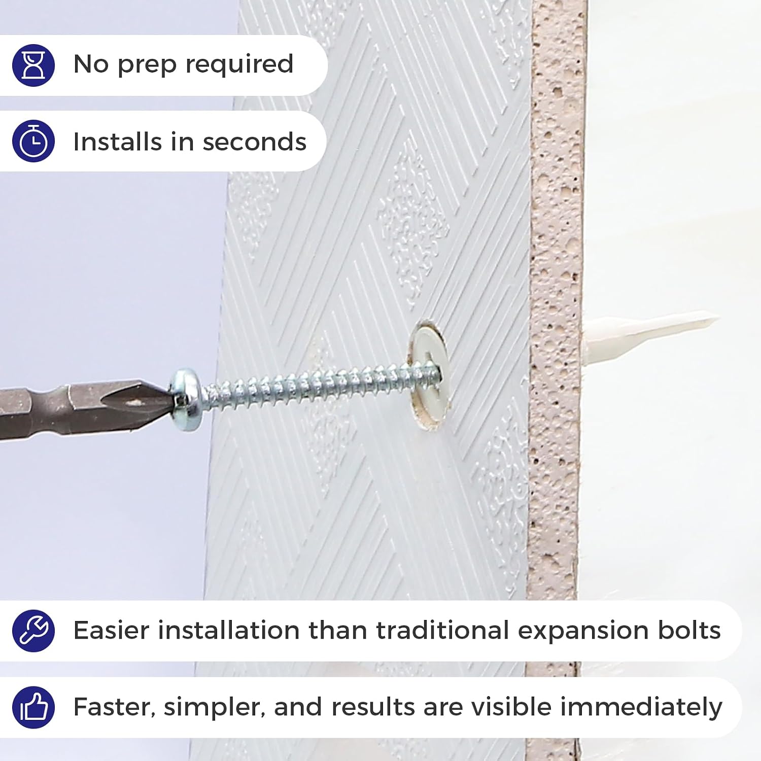 200PCs Self Drilling Drywall Anchors Kit - 75LB Heavy Duty Plastic Drywall Hangers with 100 Self-Tapping Screws - Mounting Hardware for Sheetrock Anchors