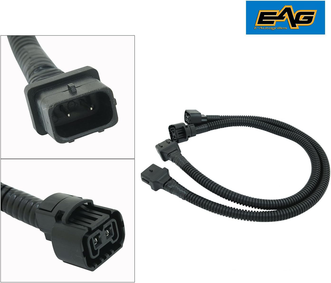 EAG 18 inch Fog Light Extension Wire Harness A Pair Fit for 10-18 Wrangler JK / 18-21 Wrangler JL / 20-21 Gladiator JT
