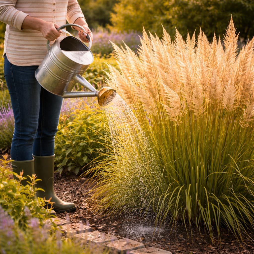 Feather Reed Grass Plug – Calamagrostis x acutiflora ‘Karl Foerster’ – Hardy Ornamental Perennial Grass – Tall Upright Plumes – Full Sun Garden Plant (5)