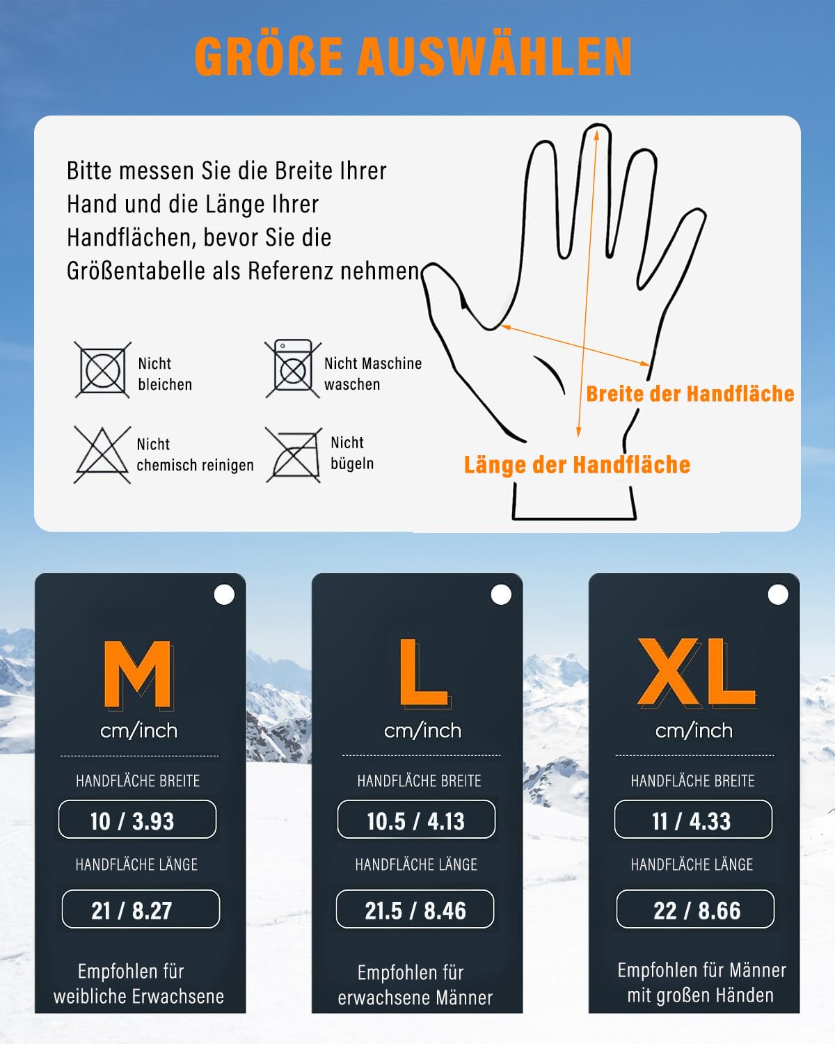 ski handschuhe größentabelle BAONUOR Winter Fahrradhandschuhe Herren Damen, Handschuhe Wasserdicht Touch Screen Anti-Rutsch Full Finger Handschuhe für Laufen, Fahren, Radfahren Fashion Category:Fahrräder 20 Zoll bis 24 Zoll_Shimano Nabendynamo Farbe:MATT FLAKY BLACK Fuji Jari 1.3 Adventure