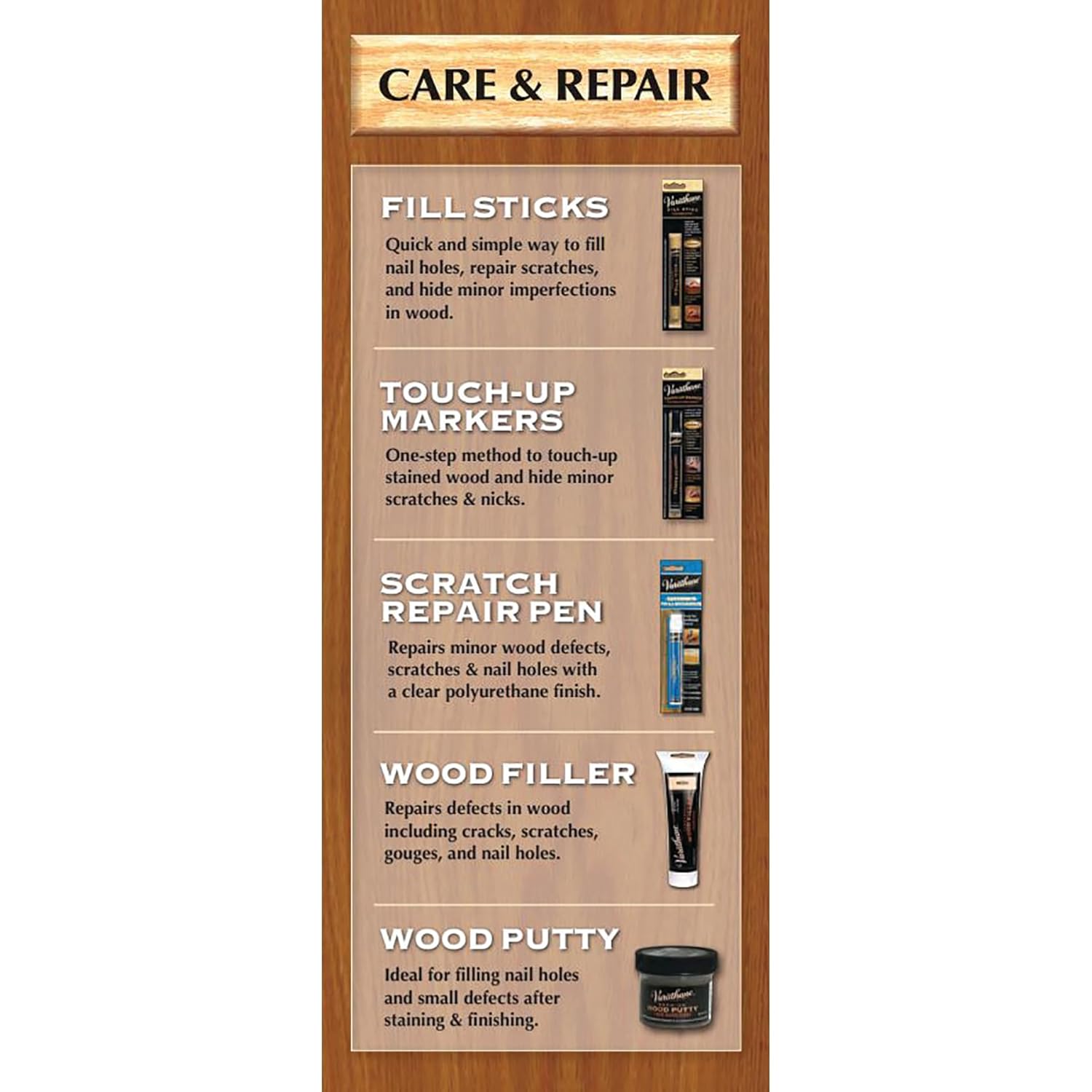 Varathane 375538 Premium Wood Putty, 3.75 oz, Golden Oak