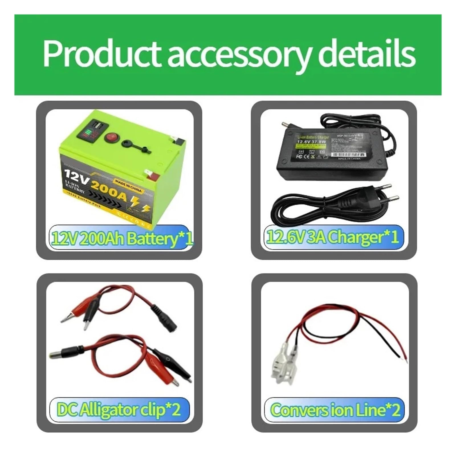 Batería De Litio LiFePO4 De 200000 MAh, 12 V, 4000+ Ciclos Profundos