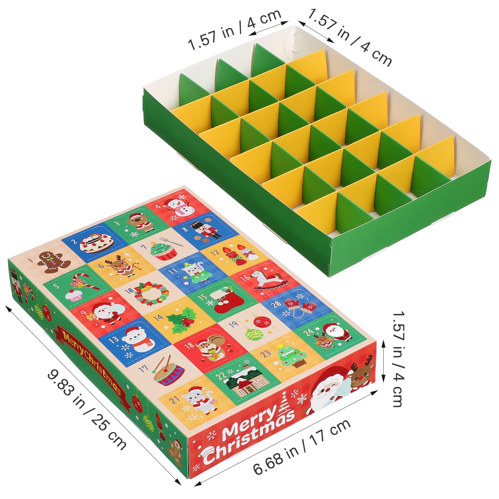 NUOBESTY 5pezzi Scatole Avvento Vuote Scatole Regalo Avvento di Carta per Calendario di Natale da Riempire del Calendario di Natale per Conto alla Rovescia