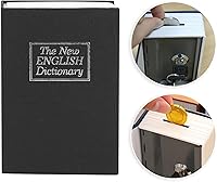 Vista 5 de Libro con cerradura de llave, libro de diversión portátil, libro falso, caja oculta, contenedor interior de metal con 2 llaves ahuecadas libro