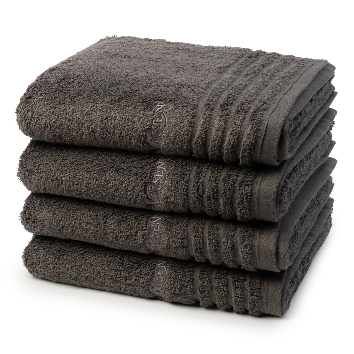 Vossen - 4 teiliges Frottier-Set - Vienna Style Supersoft (4 X Handtuch im Set) - 620 g/m2 - Baumwolle - Frottee - saugstark - weich und flauschig - Slate Grey